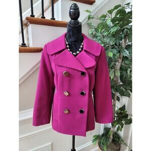 Style & Co. Women's Purple Polyester Double Breasted Buttons Front Fitted Coat M